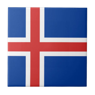 Flagga av keramiskt plattor av Island Kakelplatta