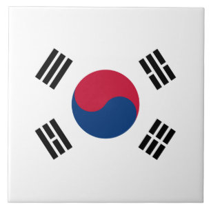 Flagga av keramiskt plattor i Sydkorea Kakelplatta