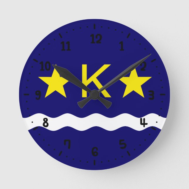 Flagga av Kinshasa, Kongo Square Wall Clock Rund Klocka (Framsida)