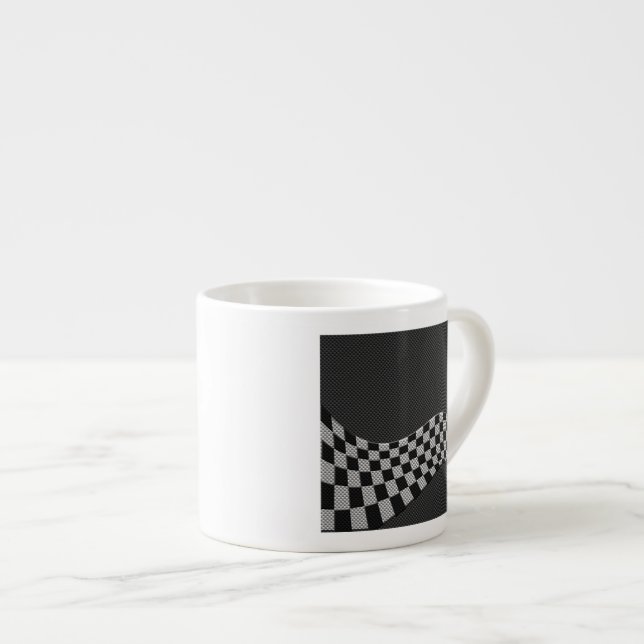 Flagga av kolfiber Stil-kontrollerad Tävla Espressomugg (Framsida höger)
