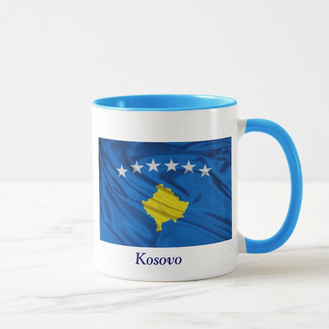 Flagga av Kosovo Mugg (Höger)
