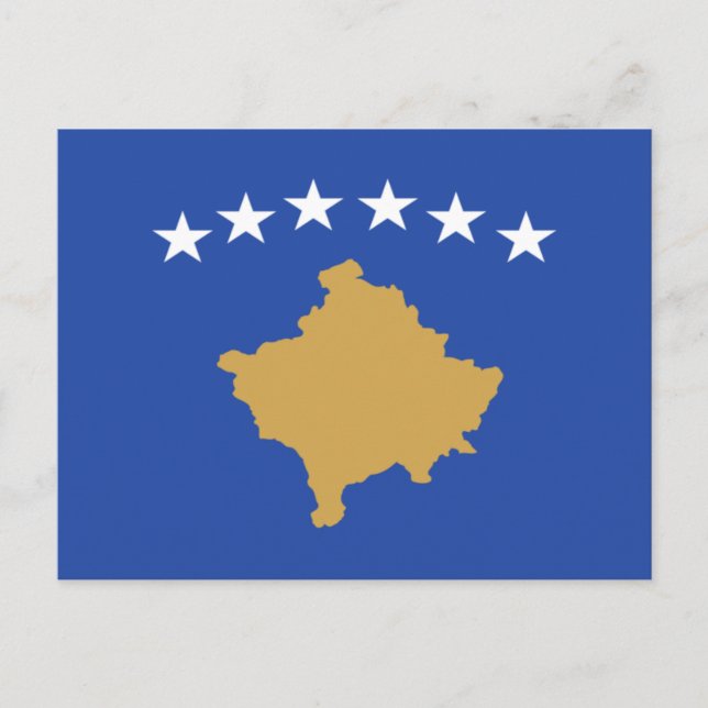 Flagga av kosovo vykort (Framsida)