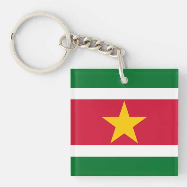 Flagga av kretskedjan Surinam Keychain (Framsidan)