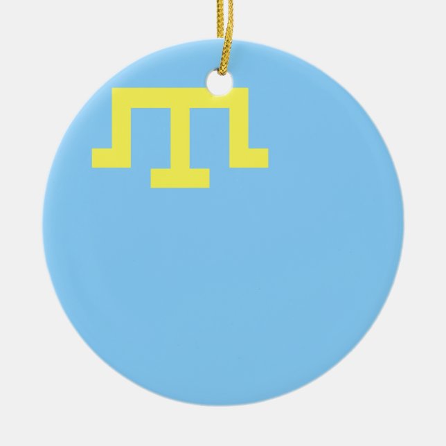 Flagga av Krim Tatars Julgransprydnad Keramik (Framsidan)