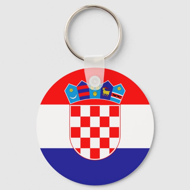 Flagga av Kroatien Keychain Nyckelring (Framsida)