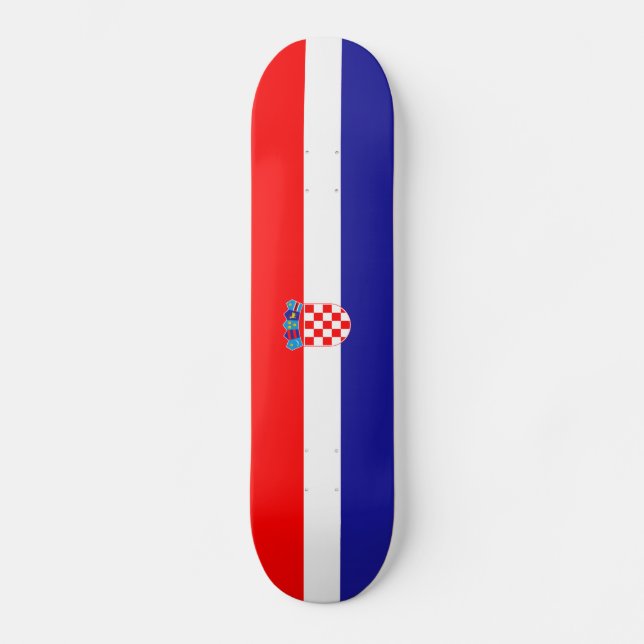 Flagga av Kroatiens Skateboard Bräda 19,5 Cm (Framsida)