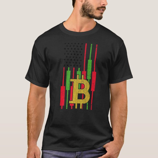 Flagga av kryptografihandelskryptering för bitmynt t shirt (Framsida)