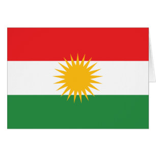 Flagga av kurdistanen hälsningskort