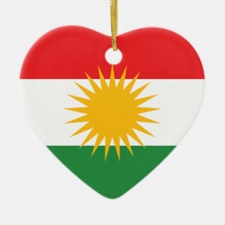 Flagga av kurdistanen; Kurd; Kurdish Julgransprydnad Keramik