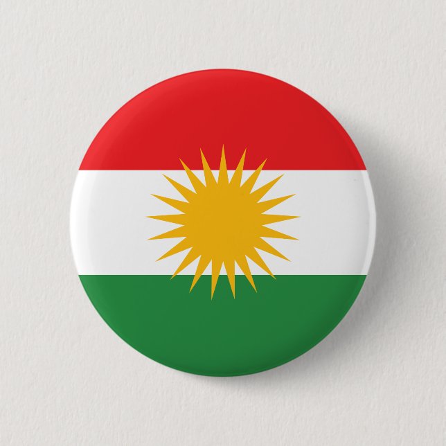 Flagga av kurdistanen; Kurd; Kurdish Knapp (Framsida)