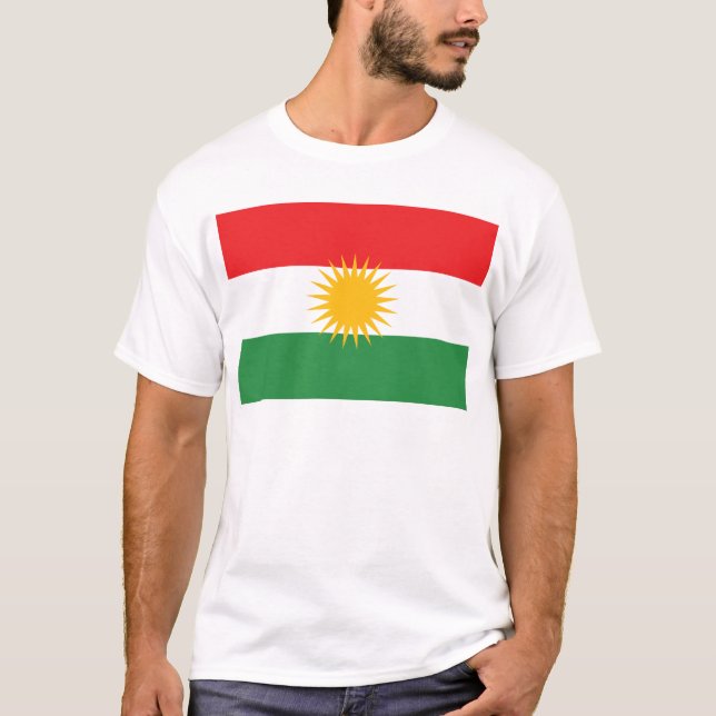 Flagga av kurdistanen; Kurd; Kurdish Tee (Framsida)