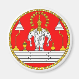 FLAGGA AV LAOS TRE DEN HEAD ELEFANTEN MAGNET