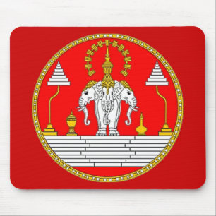 FLAGGA AV LAOS TRE DEN HEAD ELEFANTEN MUSMATTA
