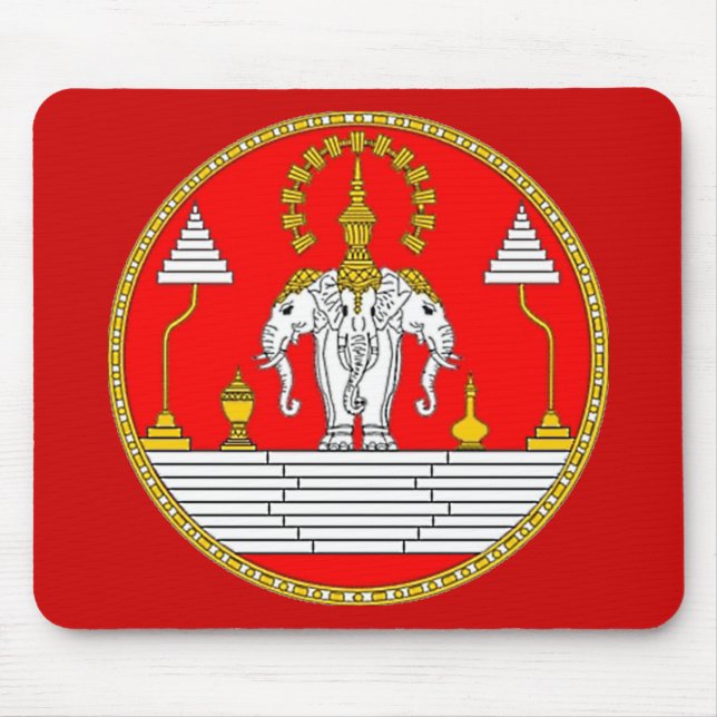 FLAGGA AV LAOS TRE DEN HEAD ELEFANTEN MUSMATTA (Framsidan)