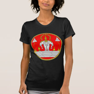 FLAGGA AV LAOS TRE DEN HEAD ELEFANTEN T-SHIRT