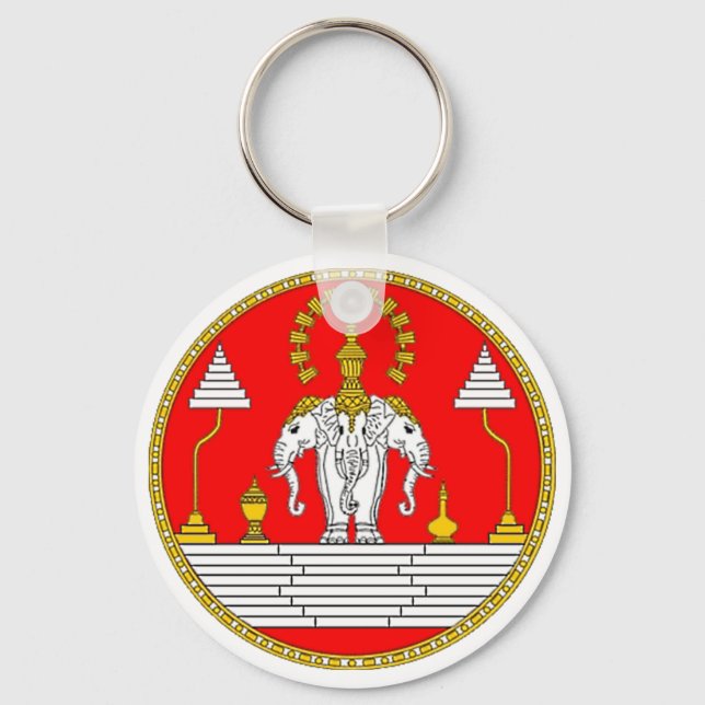 FLAGGA AV LAOS-TRE HUVUDVÄGG NYCKELRING (Framsida)
