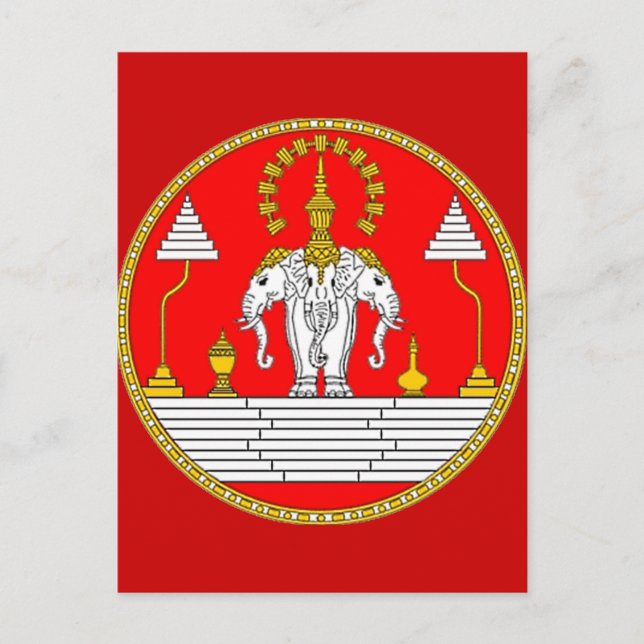 FLAGGA AV LAOS-TRE HUVUDVÄGG VYKORT (Framsida)