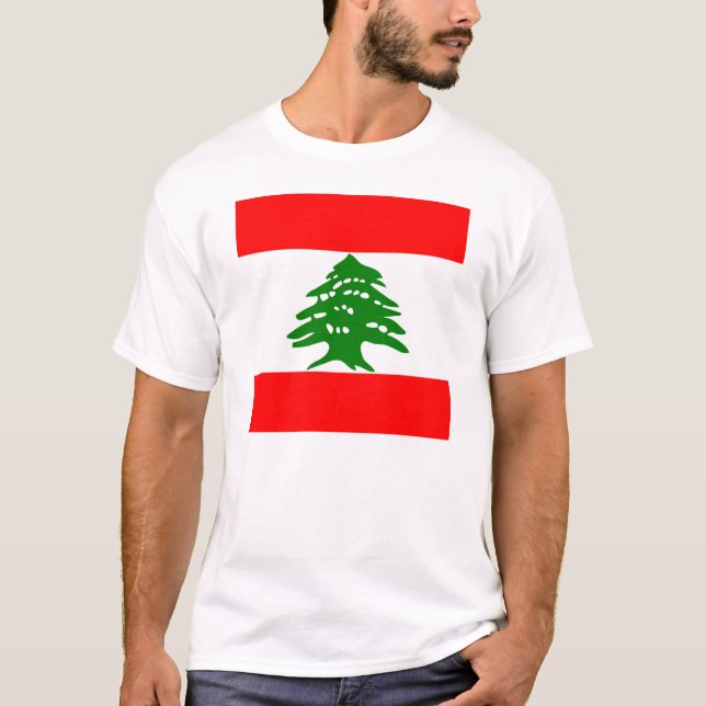Flagga av Libanon Tee Shirt (Framsida)