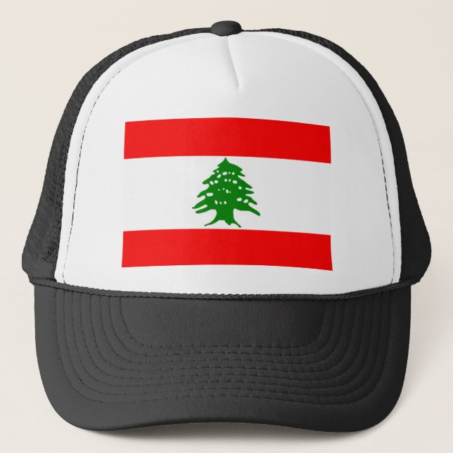 Flagga av Libanon Truckerkeps (Framsida)