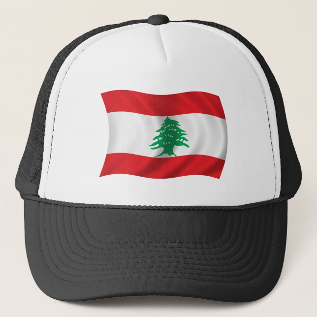 Flagga av Libanon Truckerkeps (Framsida)