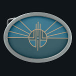 Flagga av Lincoln, Nebraska<br><div class="desc">Bälte Buckle med en design med Lincoln flagga, Nebraska. En blå och gult-flagga</div>