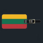 Flagga av Litauens bagagelagg med läderband Bagagebricka<br><div class="desc">Flagga av Litauens bagagelagg med läderband</div>