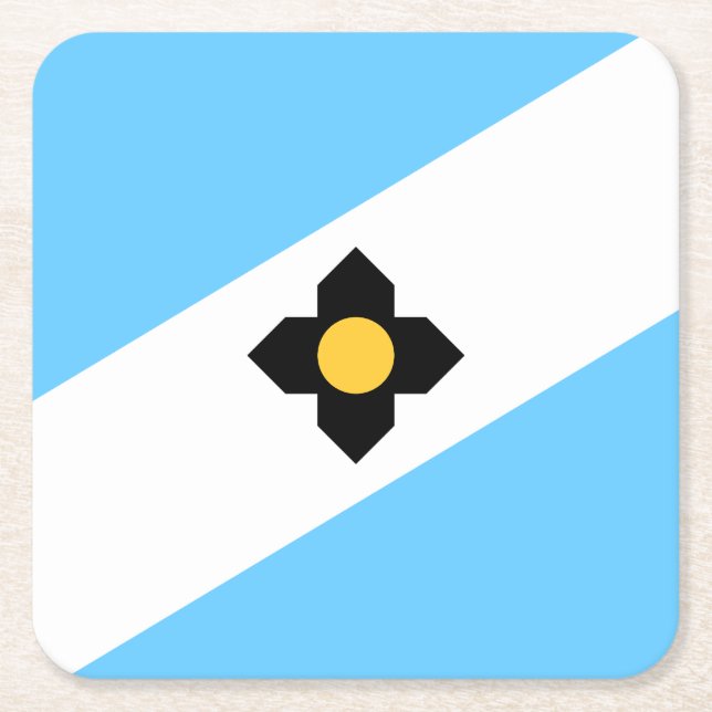 Flagga av Madison, Papper Underlägg på Wisconsin S Kvadrat (Framsidan)