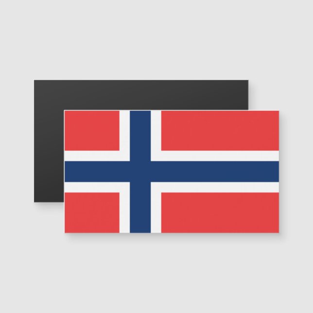 Flagga av magnetiska visitkortar för norge (Fram/baksida)