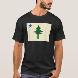 Flagga av Maine Shirt 1901 Maine Statlig flagga Gr T
