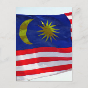 flagga av malaysia vykort