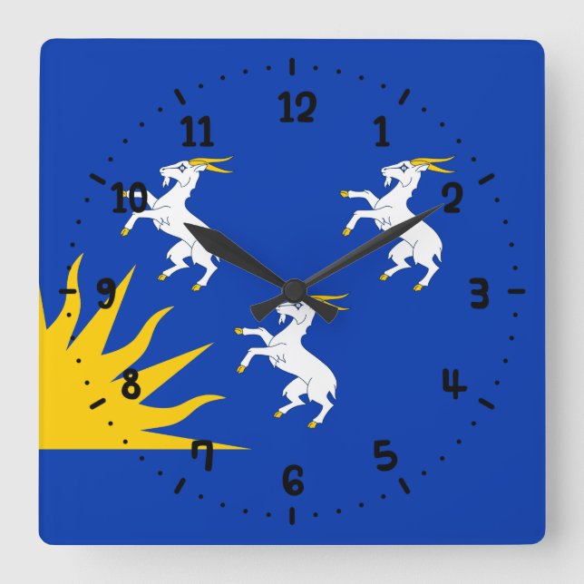 Flagga av Merionethshire Square Wall Clock Fyrkantig Klocka (Framsida)