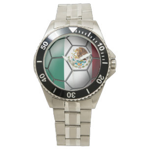 Flagga av Mexico fotbollboll Armbandsur