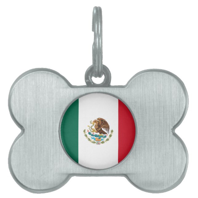 Flagga av Mexico ID-bricka Husdjur (Framsidan)
