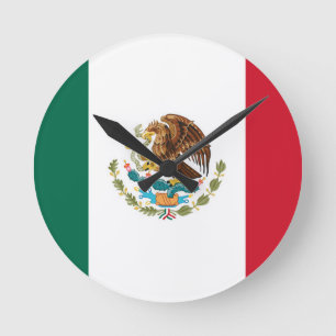 Flagga av Mexico - mexicansk flagga - Bandera de Rund Klocka