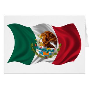 Flagga av Mexico, vapensköld Hälsningskort