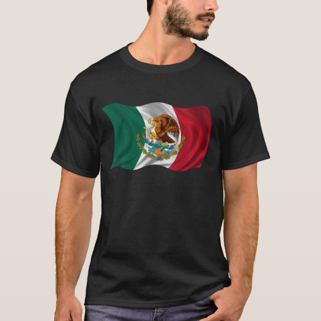 Flagga av Mexico, vapensköld Tee Shirt (Framsida)