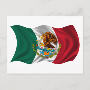 Flagga av Mexico, vapensköld Vykort