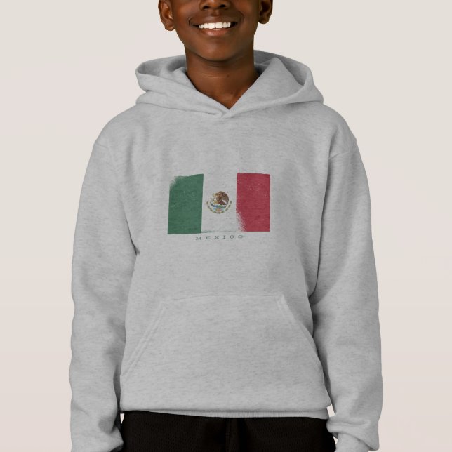 Flagga av Mexiko Grunge stil T Shirt (Framsida)