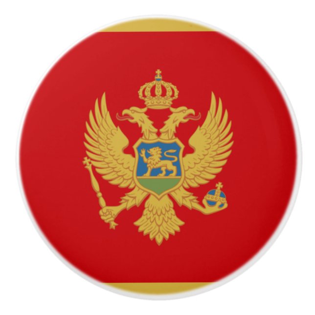 Flagga av Montenegro Ceramic Knob Knopp (Framsidan)