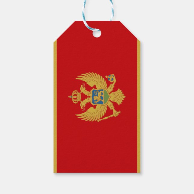 Flagga av Montenegro Gift Märkre Presentetikett (Baksidan)