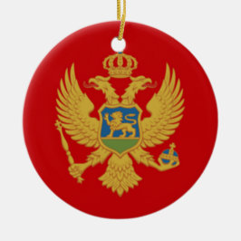 Flagga av Montenegro Julgransprydnad Keramik