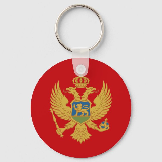 Flagga av Montenegro Keychain Nyckelring (Framsida)
