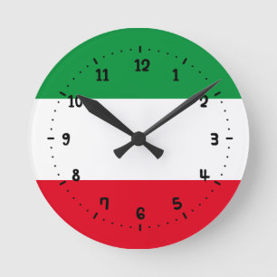 Flagga av Mur Clock från Nordrhein-Westfalen Rund Klocka