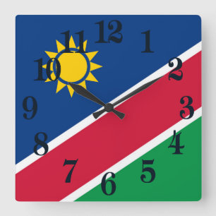 Flagga av Namibia Fyrkantig Klocka