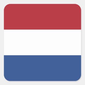 Flagga av Nederländska Square Sticker Fyrkantigt Klistermärke
