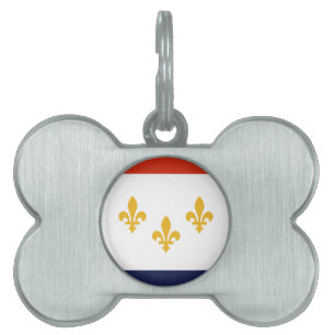 Flagga av New Orleans, Louisiana Pet ID-tagg ID-bricka Husdjur
