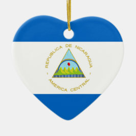 Flagga av Nicaragua - Latinamerika Julgransprydnad Keramik