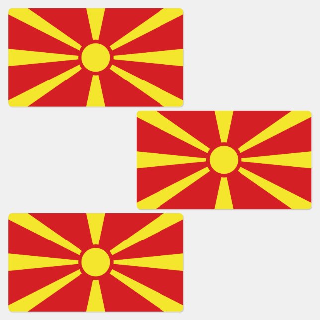 Flagga av Nordmakedonien Klistermärke (Grupp)