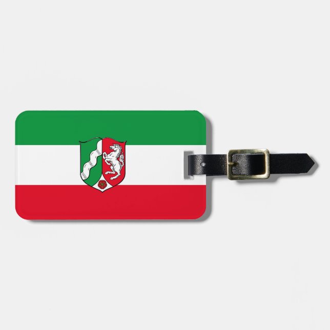 Flagga av Nordrhein-Westfalen Luggage Tag Bagagebricka (Horisontell Framsida)