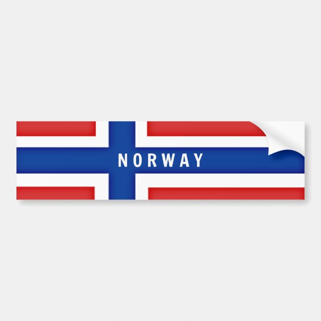 Flagga av Norge Bumper Sticker Bildekal (Framsidan)